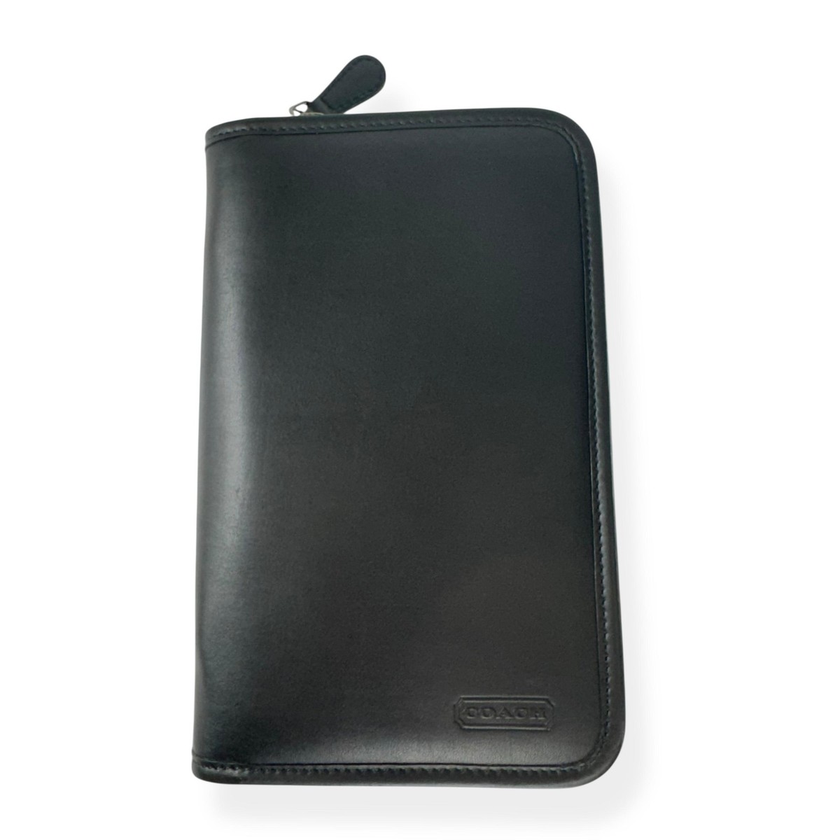 COACH メモ板 Coach Leather Zippered Organizer Portfolio Note Pad Case