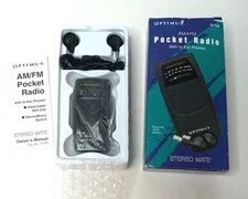 Optimus 12-793 AM/FM Pocket Radio Vintage RadioShack Tested Works Complete
