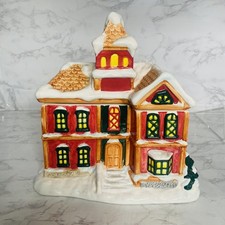 Winter Christmas House ceramic cookie jar Snow World Bazars Inc 82701