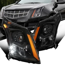 Black Fits 2010-2016 Cadillac SRX LED Projector Headlights Headlamps Left+Right