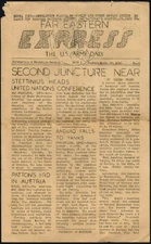 FAR EASTERN EXPRESS 4/29 1945 US-USSR Forces Juncture; Baguio; Patton in Austria