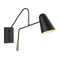 Wandleuchte Mit Schalter Drehbarer Arm Schwarz E27 Metall Leseleuchte Wandlampe