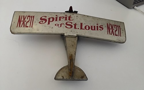 Lindbergh’s Tin Wind-up “Spirit of St. Louis” by Girard Toy Airplane N-X-211