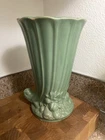 1930's Vintage McCoy Matte Green Leaves and Berries Vase 7.5"