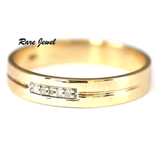 9ct GOLD WEDDING BAND WITH DIAMONDS BEAUTIFULL RING