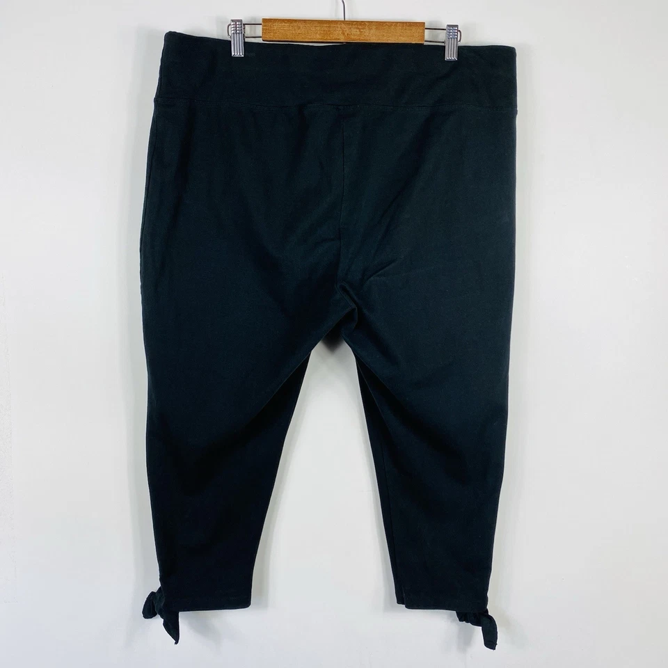 Leggings capri Diane Gilman DG2 Talla 2X Corbata Lateral Negro Mezcla de Algodón Foto 3 de 4