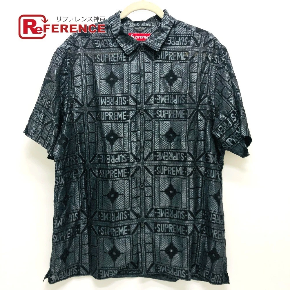 Supreme Supreme 24SS plateau jacquard vêtements chemise noirs hauts voir à travers total