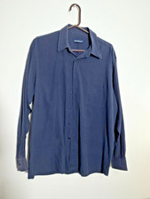 Blusa para mujer Bellota con botones delanteros azul marino manga larga ligera top mediana