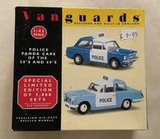 LLEDO VANGUARDS 1:43 POLICE PANDA CARS OF 50s&60s 2 CAR SET IMP & HERALD PC2002