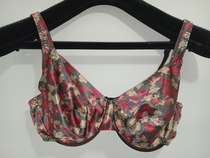 Vintage Vassarette Bra 36DD Second Skin Satin Floral Print Wired #75-444 Unlined