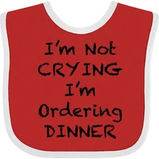 Inktastic I'm Not Crying, I'm Ordering Dinner Baby Bib Funny Clothing Infant