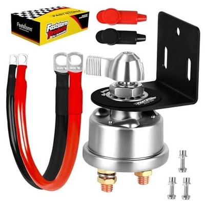 300A 12V 48V Battery Disconnect 300A Heavy Duty Switch w/Bracket 2GA Cable
