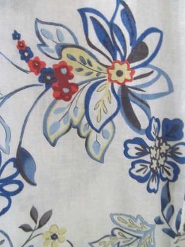 Alan Flusser white shirt w/Blue flowers Linen/cotton XL L/S button - Picture 5 of 10