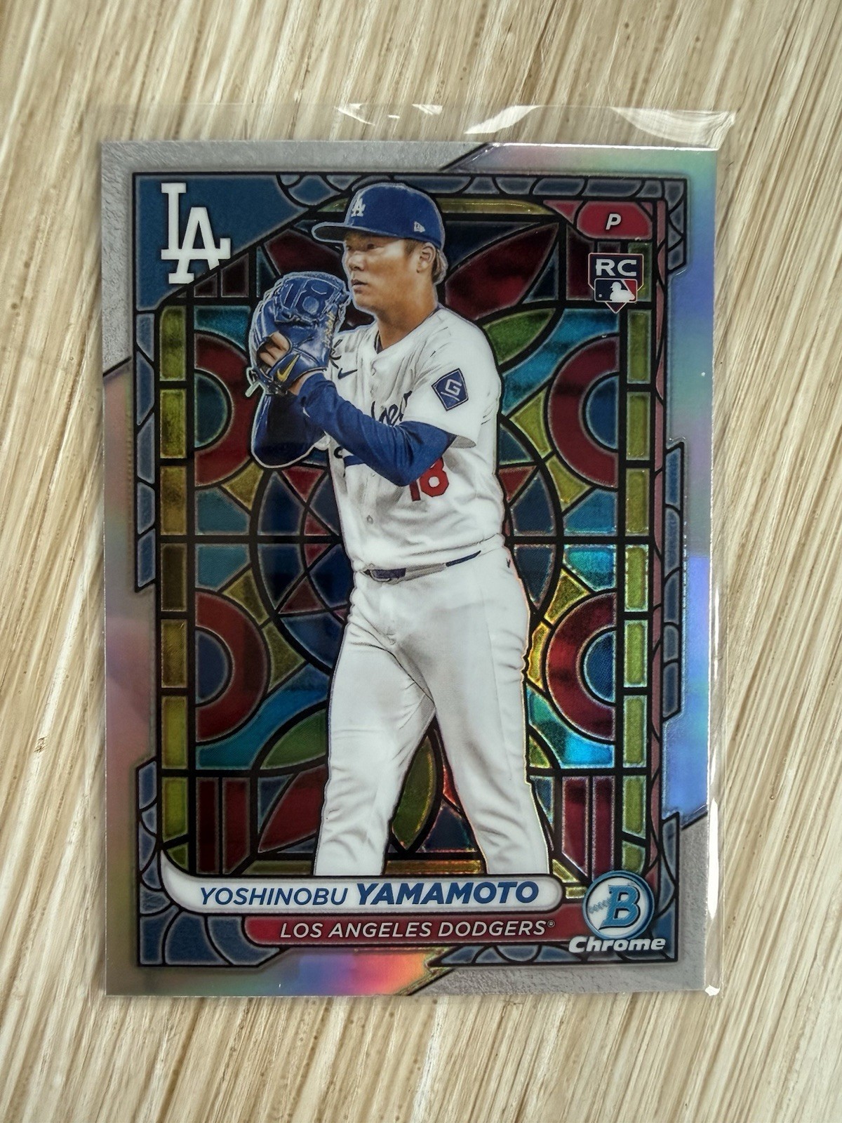 Yoshinobu Yamamoto 2024 Bowman Chrome #73 Etched in Glass 