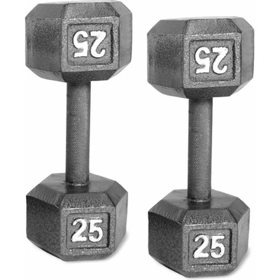  Gray CAP Hex Barbell Cast Iron Dumbbell Weights Fitness Training Set of 2 Pairs