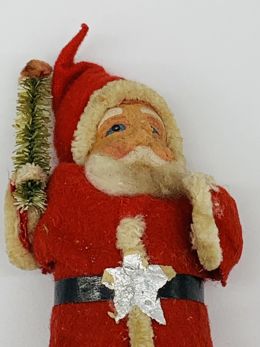 Antique Vintage Santa Clause Paper Mache Figurine Japan 6 Antique Vintage Santa Clause Paper Mache Figurine Japan 6
