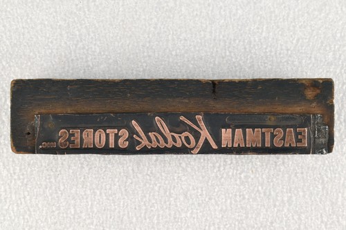 VTG Eastman Kodak Stores Copper & Wood Letterpress Printing Printer Block 4" - Picture 2 of 6
