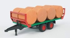 NEW Bruder Toys 02220 Bale transport trailer with 8 round bales Farm Vehicle