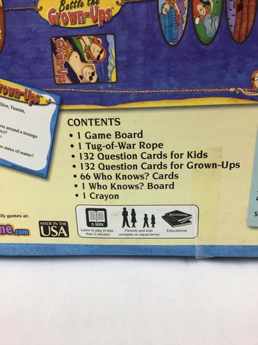 Kids Battle The Grown Ups Trivia Board Game University Games 2002 Complete - Picture 3 of 10