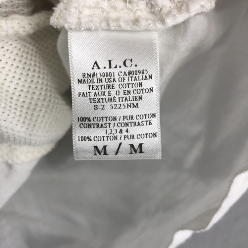 A.L.C. Womens Top Blouse T-Shirt Woven Crochet Side White Medium M - Picture 4 of 11