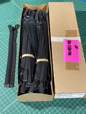 Qty 100 YKK 12'' Coil #5 9/16 Open ended color 580 Black CNFOL-56 DA Zippers
