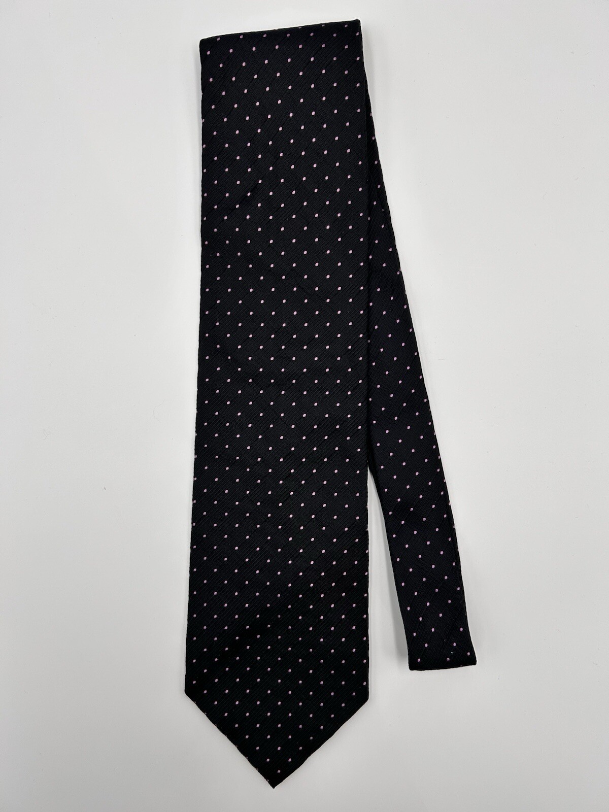 Fratelli Moda Silk Tie Necktie Solid Black Purple… - image 2