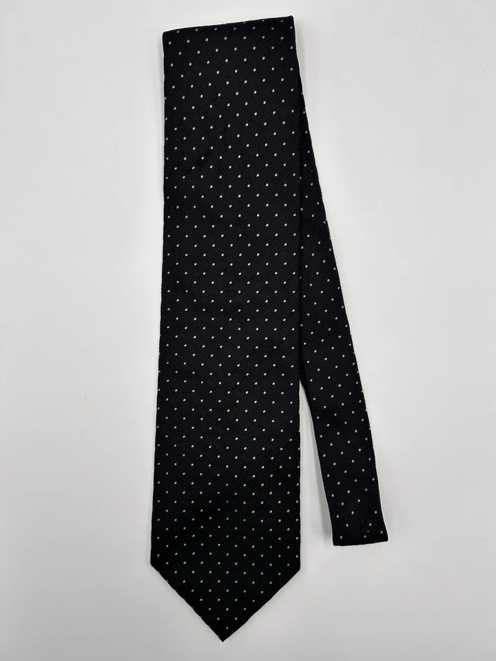 Fratelli Moda 真丝领带纯色黑色紫色圆点意大利制造 — 第 2/4 张图片