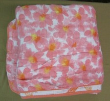 Aden and Anais Pastel Blooms Flowers  Feathers 47"x47" 4 Layer Dream Blanket