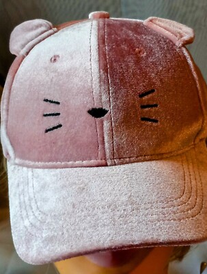 Pink Velvet Kitty Cat Fashion Baseball Cap Adjustable Hat One Size. #C.  MA#3