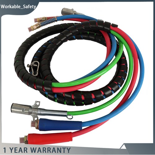 15Feet For Semi/Truck/Tractor/Trailer 3-in-1 Wrap Set Air Line Hose Assemblies - Picture 6 of 10