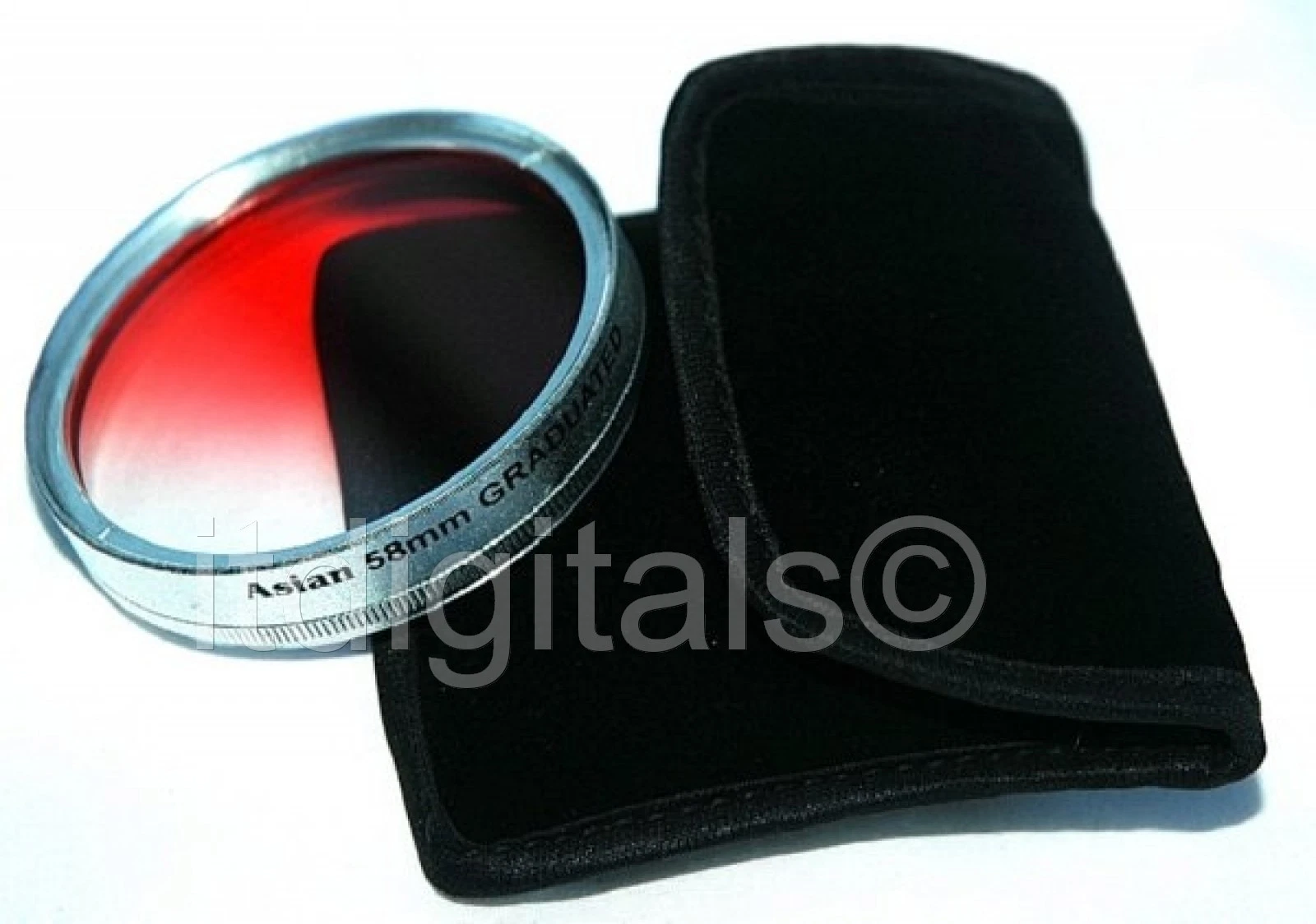82mm Graduated Red Color Lens Glass Filter Screw-in Half Red Half Clear Coated