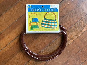 Vintage EZ Handbag Purse Handles Acrylic Plastic Reddish Brown New Old Stock DIY
