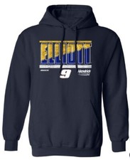 NEW CHASE ELLIOTT 9 BREAKOUT DISTRESSED PRINT HOODIE HOODED SWEATSHIRT L2309