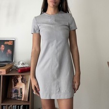 Glamour Dress Mini Short Sleeve Sheath Casual Workwear Gray Dress M