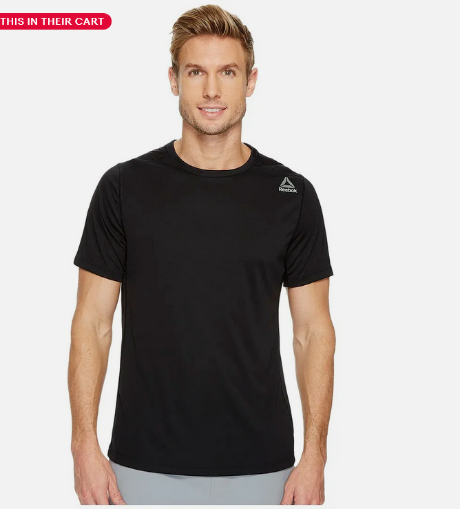 Mens Large Black Reebok Speedwick T Tee Shirt Active Short Sleeve