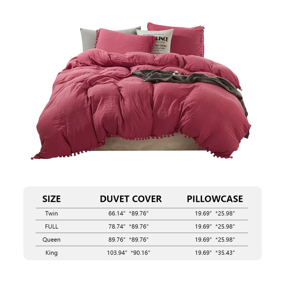 Red Duvet Cover 2/3 Pcs Soft Bedspread Soft Duvet Bedding Sets Twin-King Size - Image 2 of 4