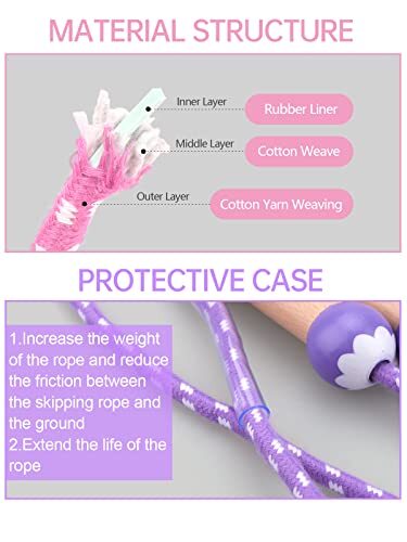 Jump Rope for Kids, Adjustable Kids Jump Ropes for Girls Boys Toddler Pink - Bild 2 von 7