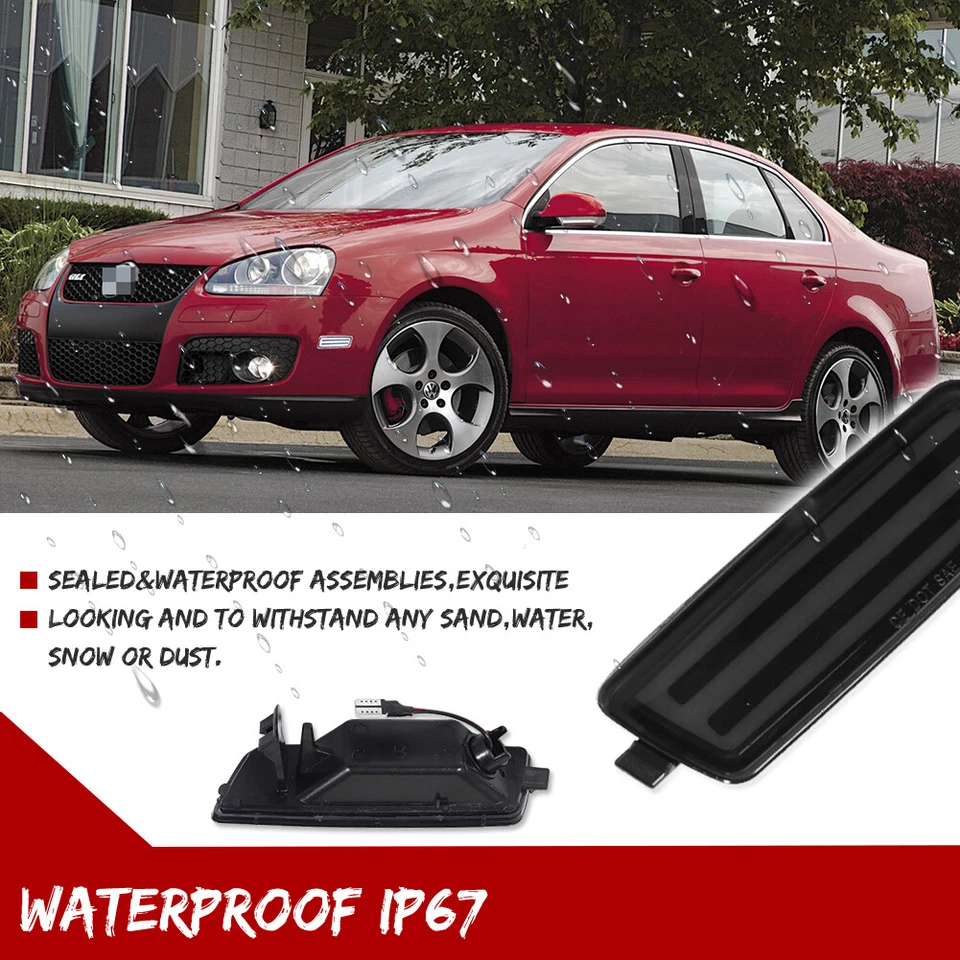 Luz de señalización lateral LED blanca humo para VW Volkswagen Jetta MK5 05-10 Foto 4 de 4