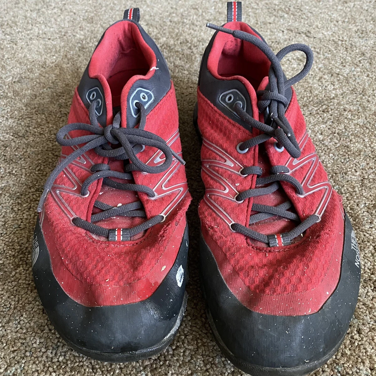 The North Face C554 Ultra Kilowatt Men s Size 10.5 Red Gray Vibram Hiking Shoe