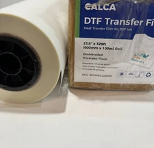 CALCA 23.6" x 328FT DTF Transfer Film Coated Premium Roll Double Sided