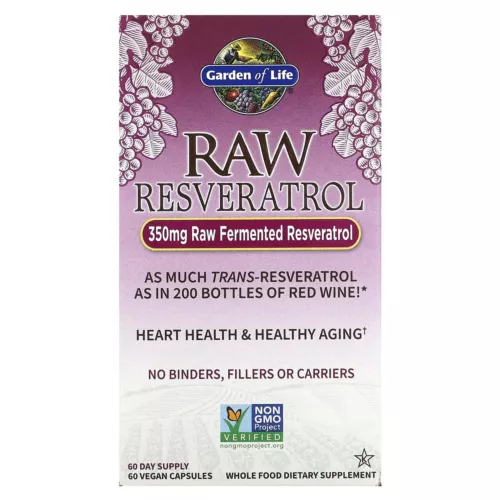 Garden of Life Raw Resveratrol 350 mg 60 Veg Caps Exp 4/2027 FREE SAME DAY SHIP
