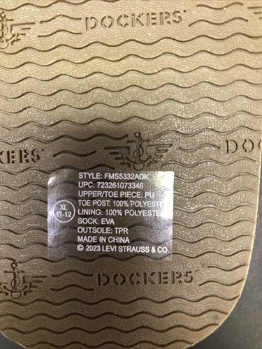 NEW Dockers Flip Flop Sandal Thong Taupe Brown Men's Size XL 11-12 NWT - Picture 7 of 11