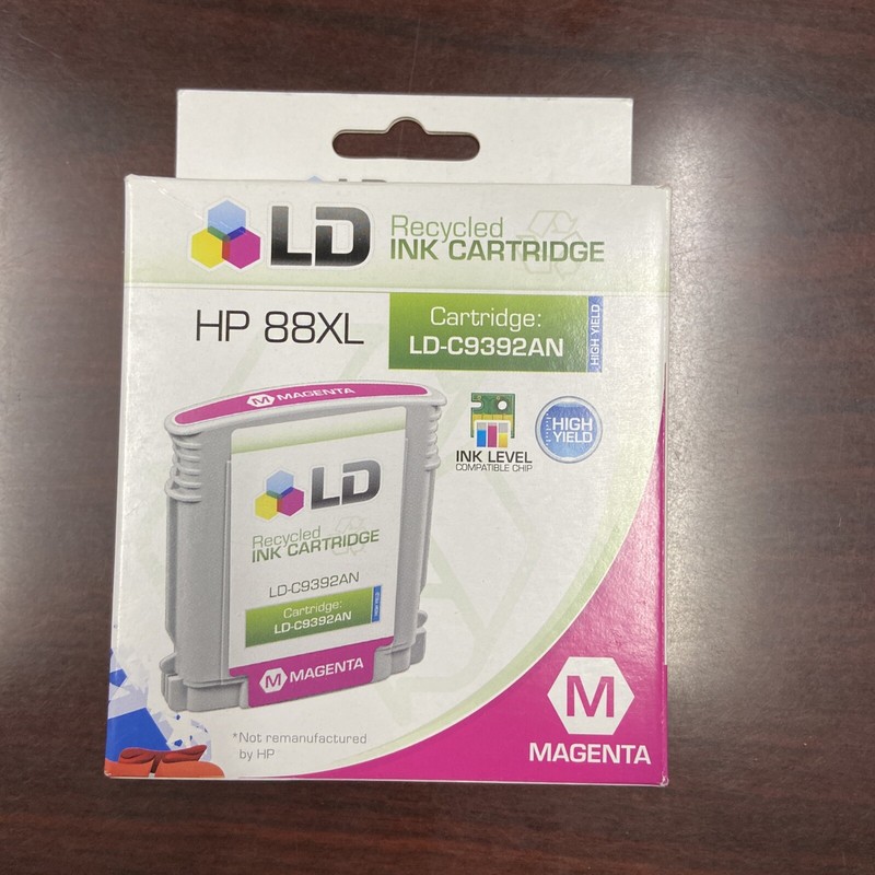 HP88XL LD RECYCLED INK CARTRIDGE LD-REMANC9392 MAGENTA, NIB