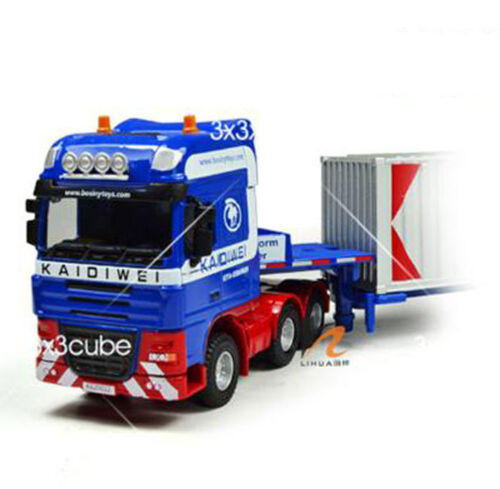 Blue 1:50 Heavy-duty telescopic container truck flatbed Project Car Diecast Car - Picture 1 of 6