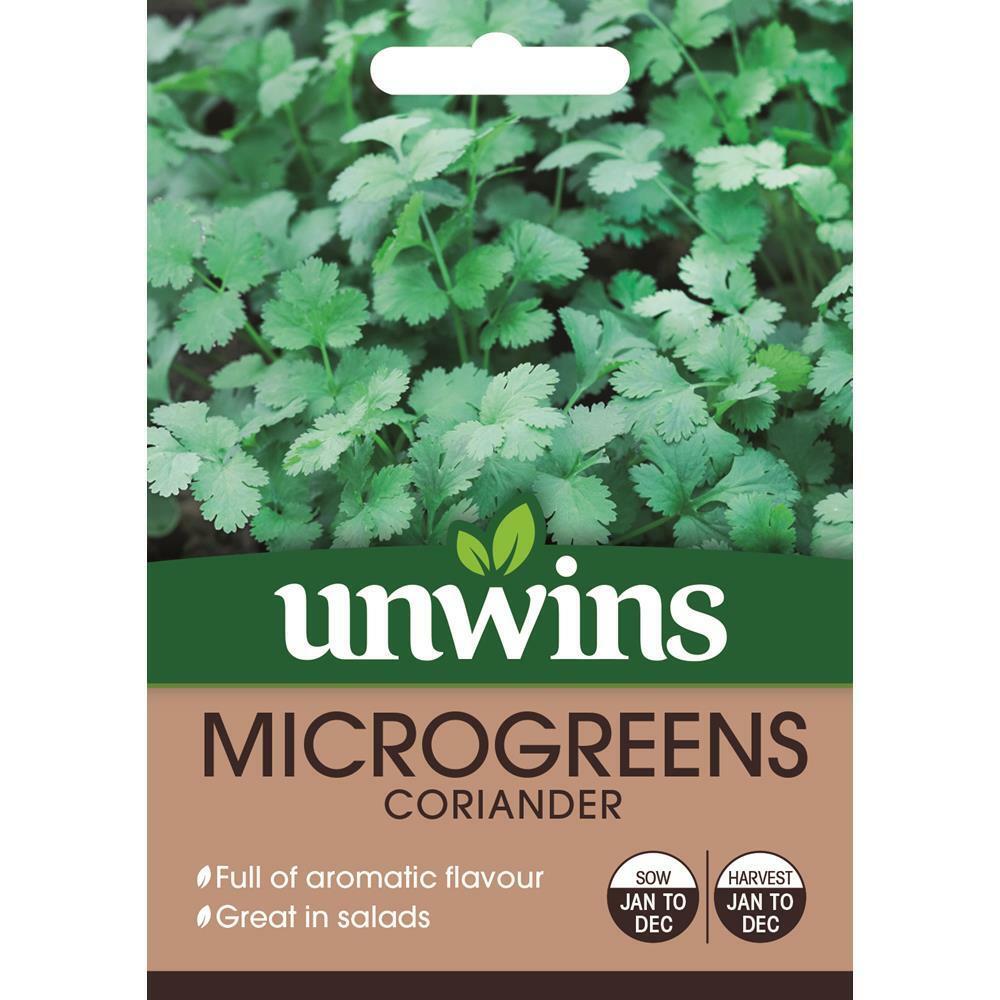 Unwins Grow Your Own Aromatic Flavour Microgreens Coriander Vegetable Seeds