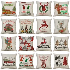 Christmas Decorative Pillow Cushion Cover With Red Plaid Truck Throw pillow case