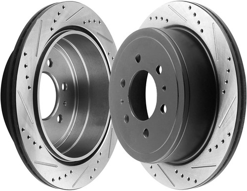 Rotores de freno traseros + pastillas de freno de cerámica para Ford F-150 Lincoln Mark LT 6 tacos - Imagen 3 de 4