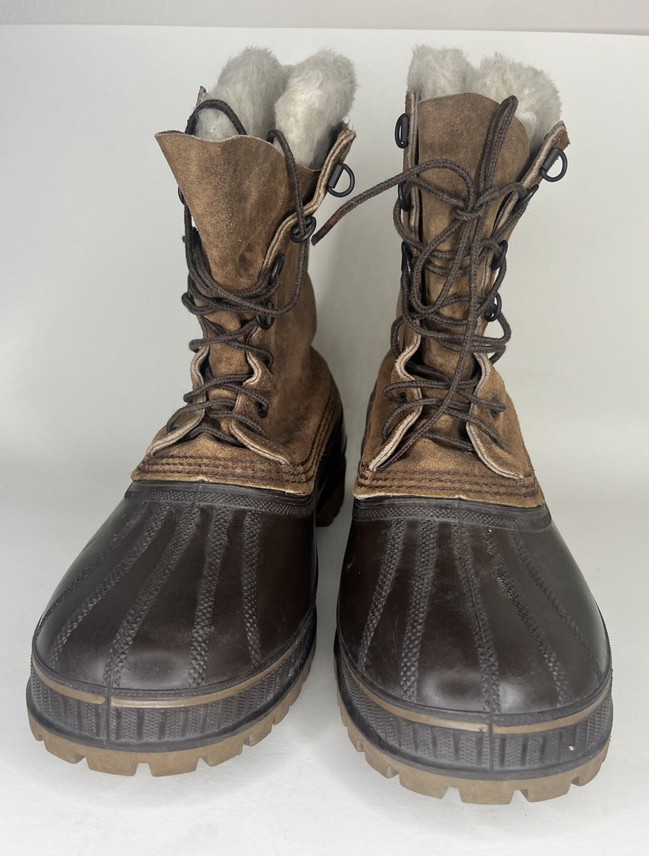 Sorel Snow Winter Boots Steel Shank Men Size 10 Brown Made Sorel Snow Winter Boots Steel Shank Men Size 10 Brown Made