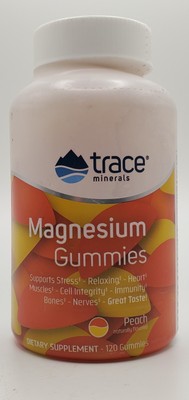 Trace Minerals Magnesium Gummies Peach 120 Gummy EXP 02/2025