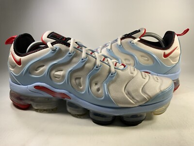 white blue and red vapormax plus
